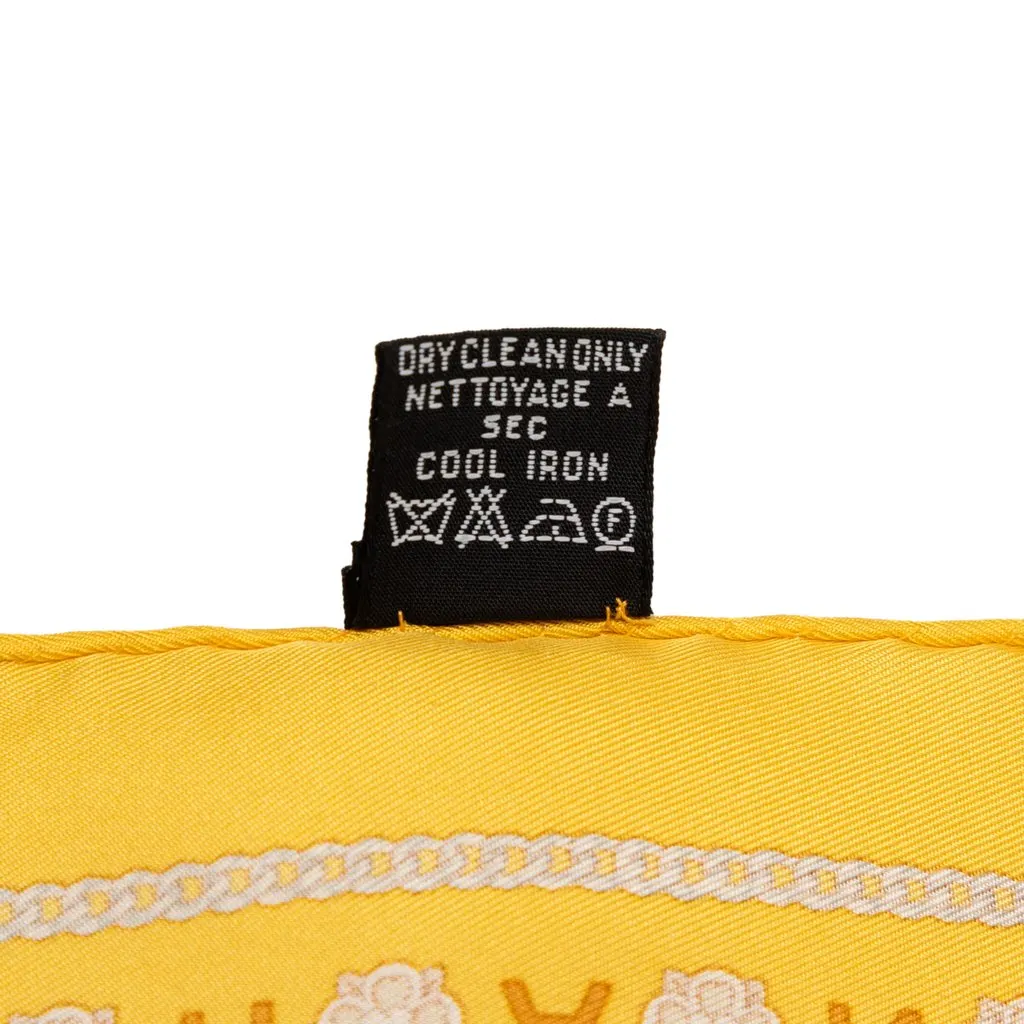 Chanel Camellia Logo Letters Silk Handkerchief Yellow Very good - Model View