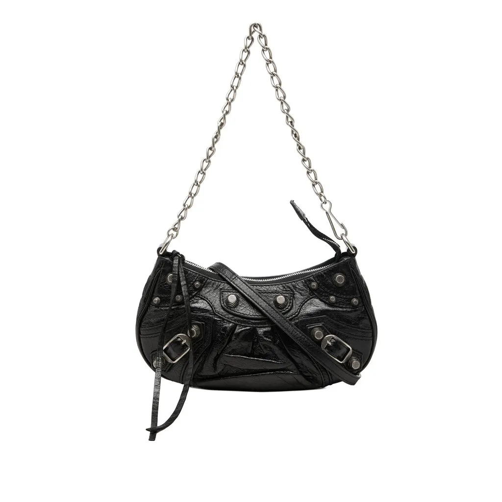 Balenciaga Mini Lambskin Motocross Le Cagole Black Leather Very good - Front View