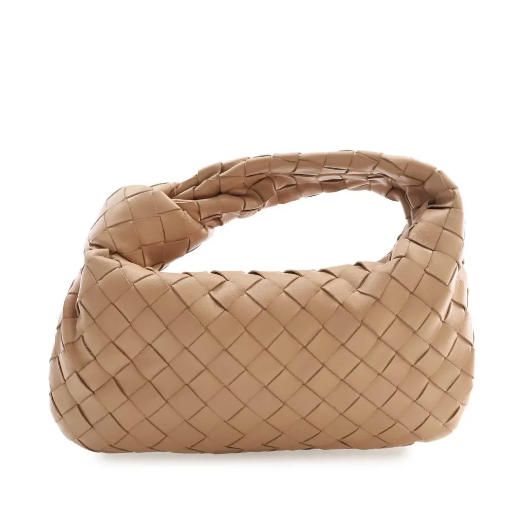 Bottega Veneta Mini Nappa Intrecciato Jodie Beige Leather Very good - Front View