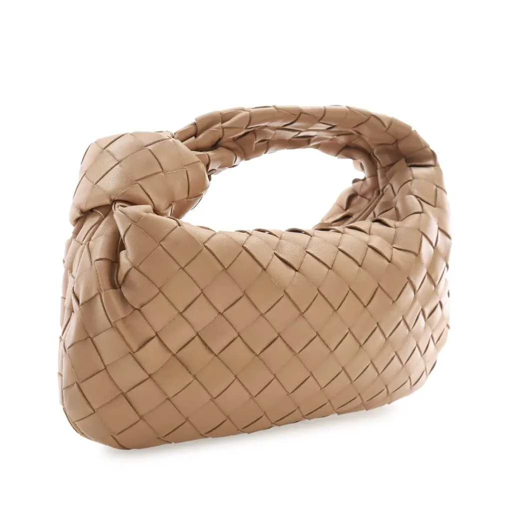 Bottega Veneta Mini Nappa Intrecciato Jodie Beige Leather Very good - Back View