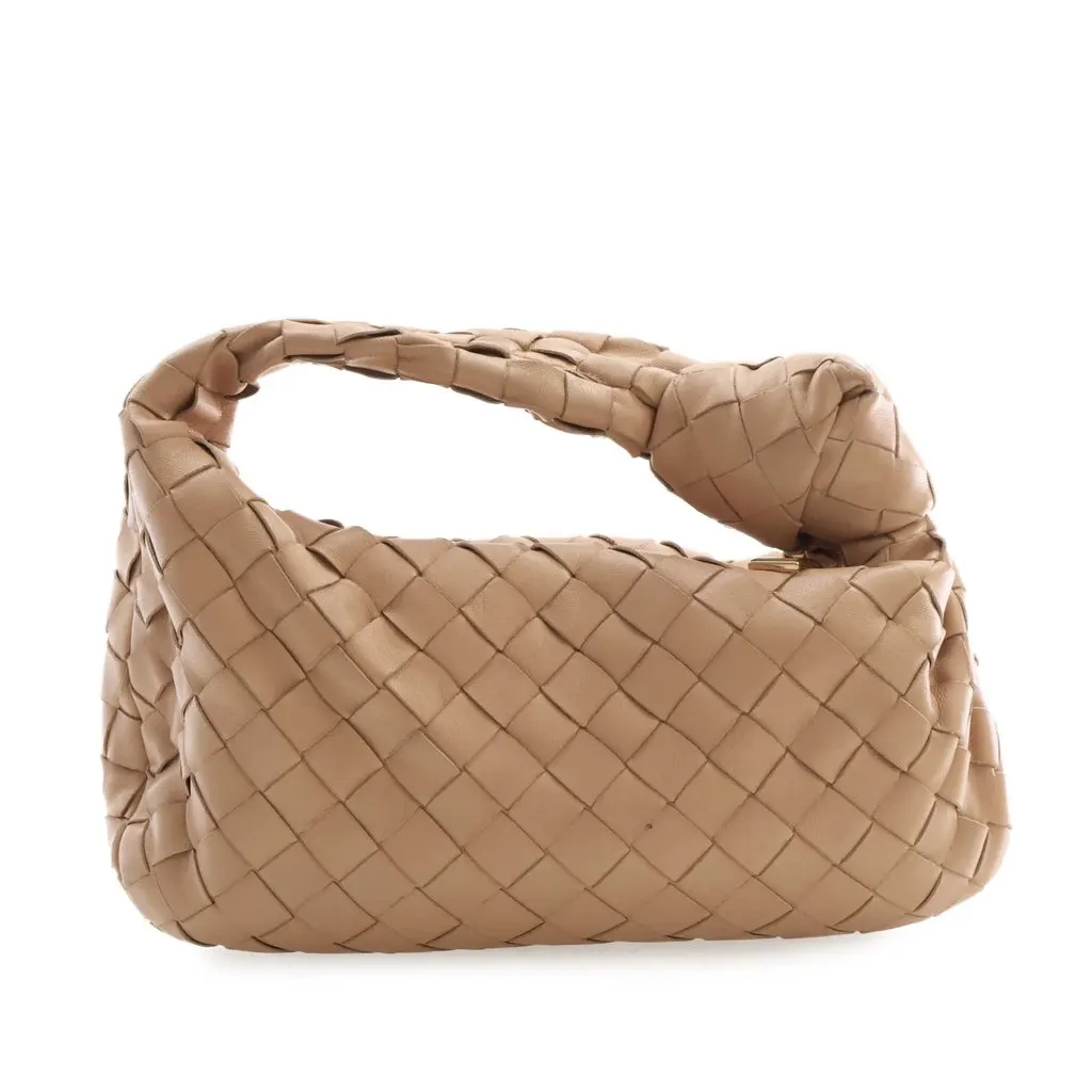 Bottega Veneta Mini Nappa Intrecciato Jodie Beige Leather Very good - Model View