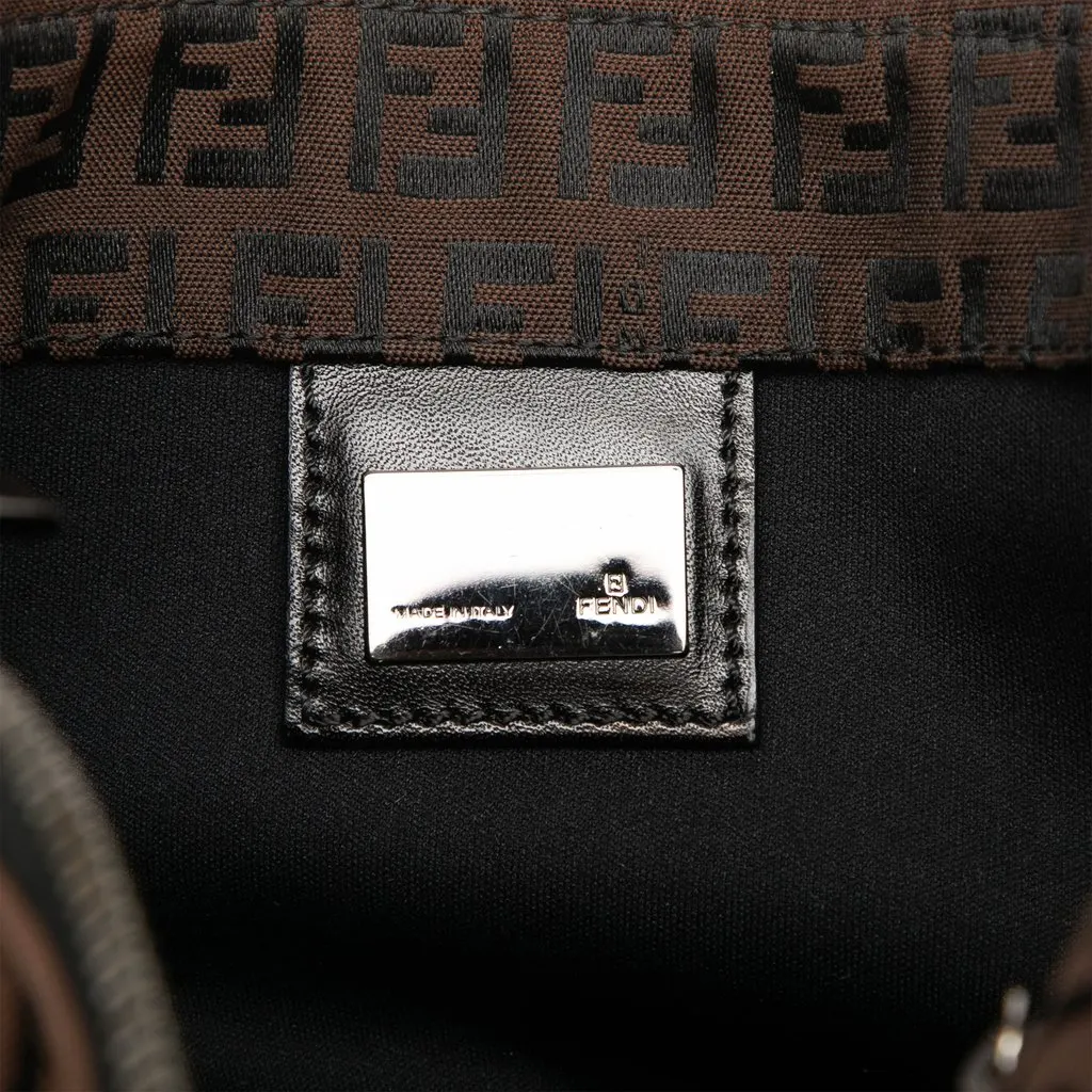 Fendi Small Zucchino Canvas Tote Brown Very good - Box View