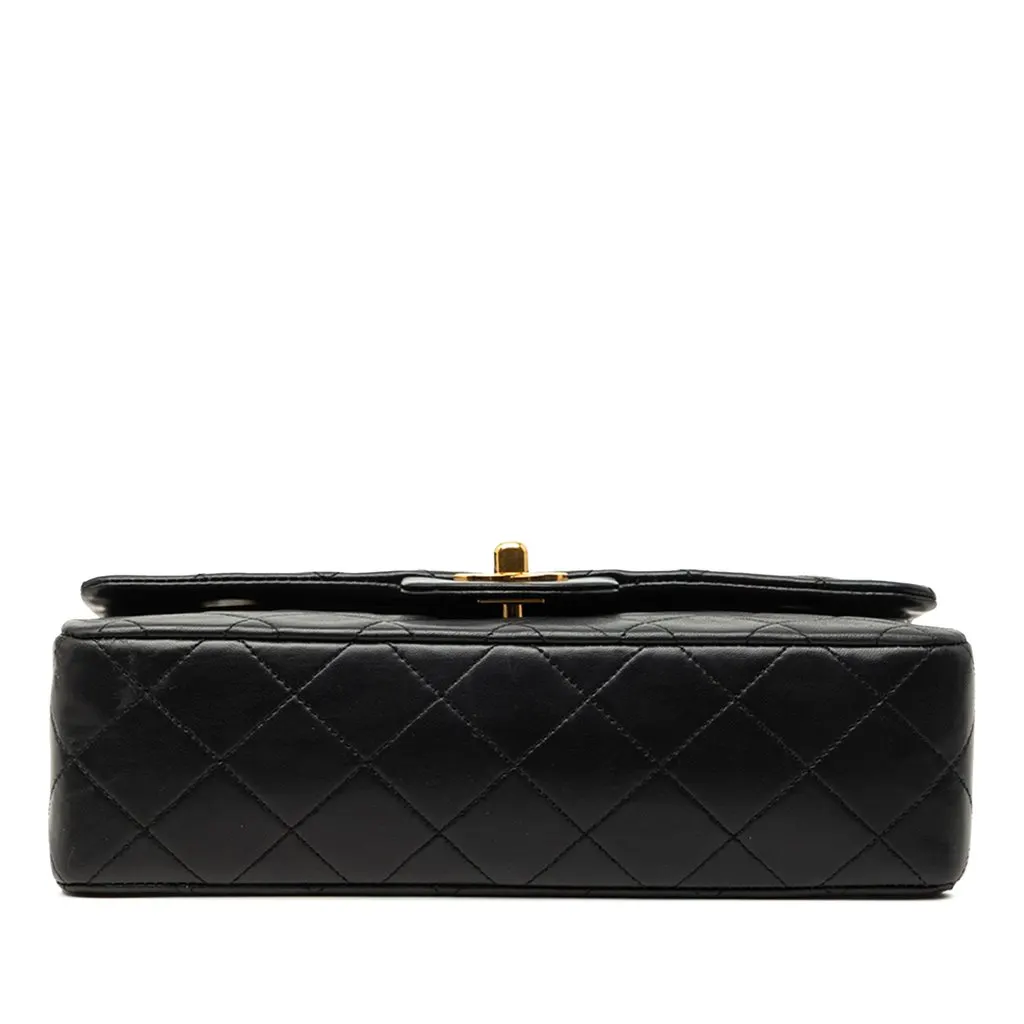 Chanel Small Classic Lambskin Double Flap Black Leather Very good - Inside View