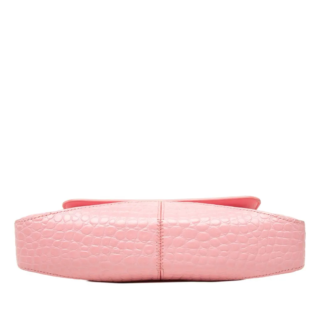 Balenciaga Small Croc Embossed Leather XX Flap Pink Leather Very good - Inside View