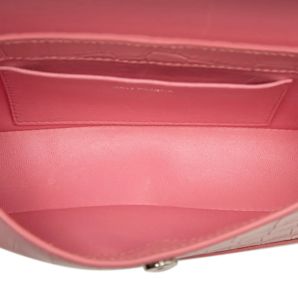Balenciaga Small Croc Embossed Leather XX Flap Pink Leather Very good - Model View