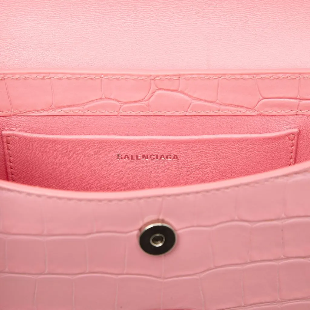 Balenciaga Small Croc Embossed Leather XX Flap Pink Leather Very good - Box View