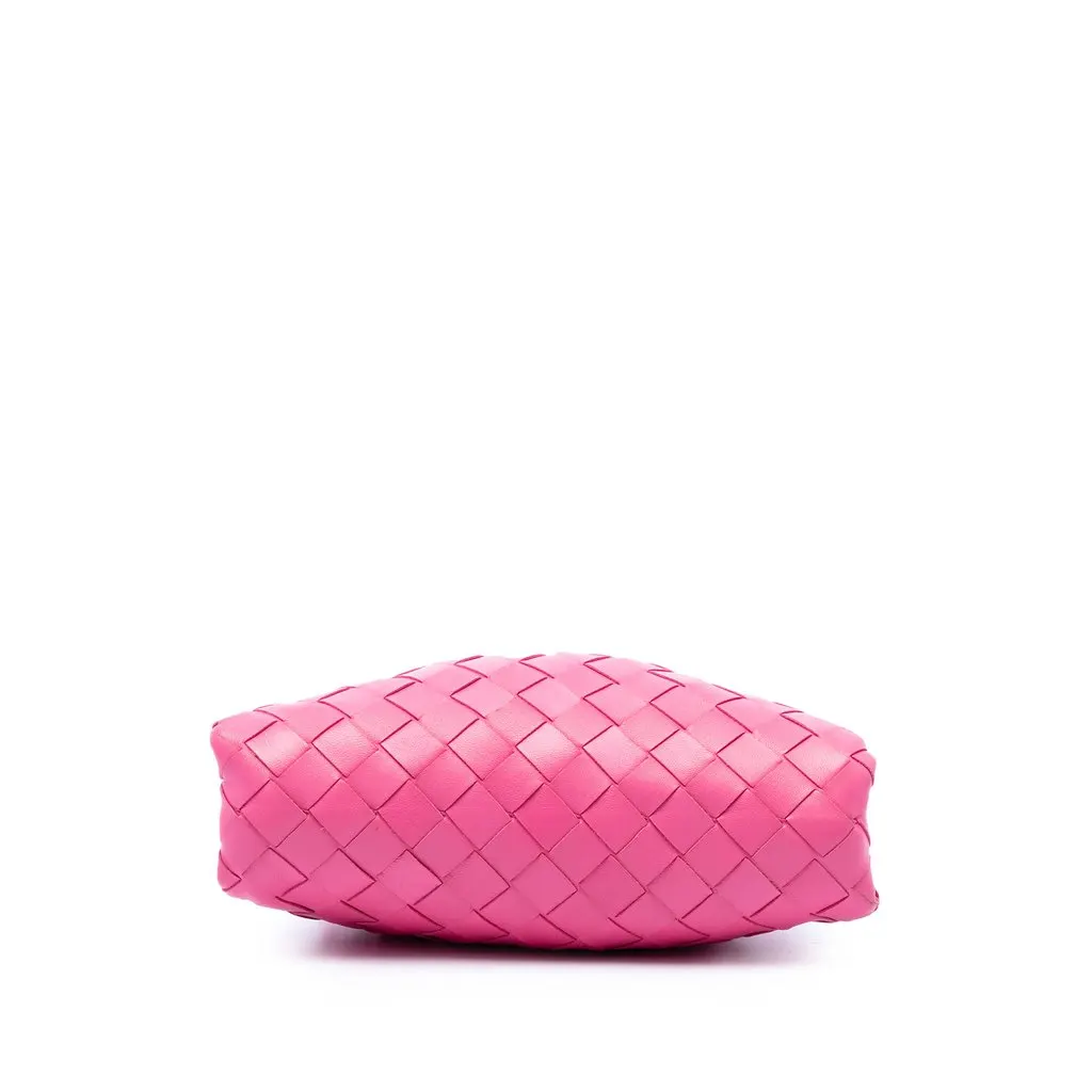 Bottega Veneta Nappa Intrecciato The Mini Pouch Crossbody Pink Leather Very good - Inside View