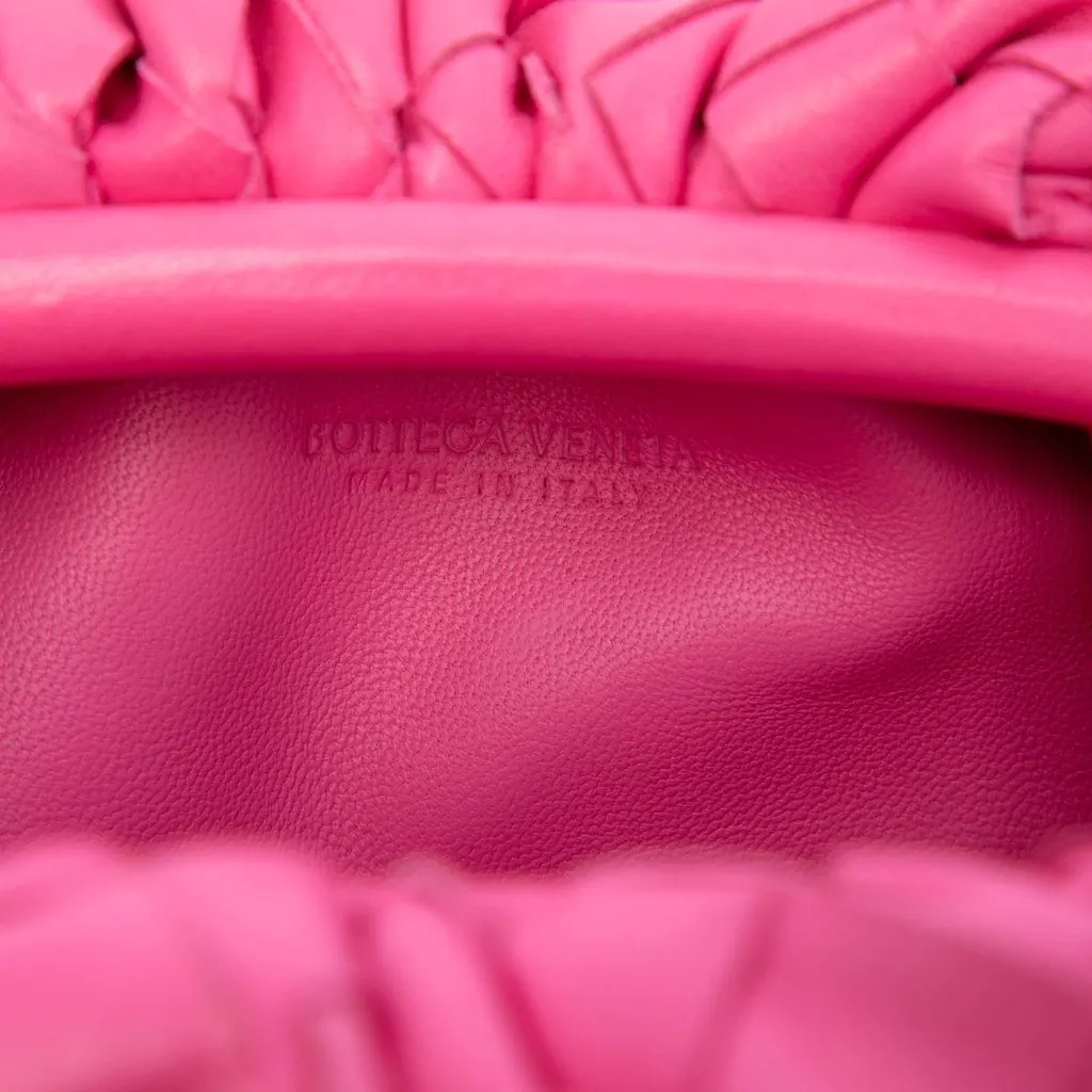 Bottega Veneta Nappa Intrecciato The Mini Pouch Crossbody Pink Leather Very good - Box View