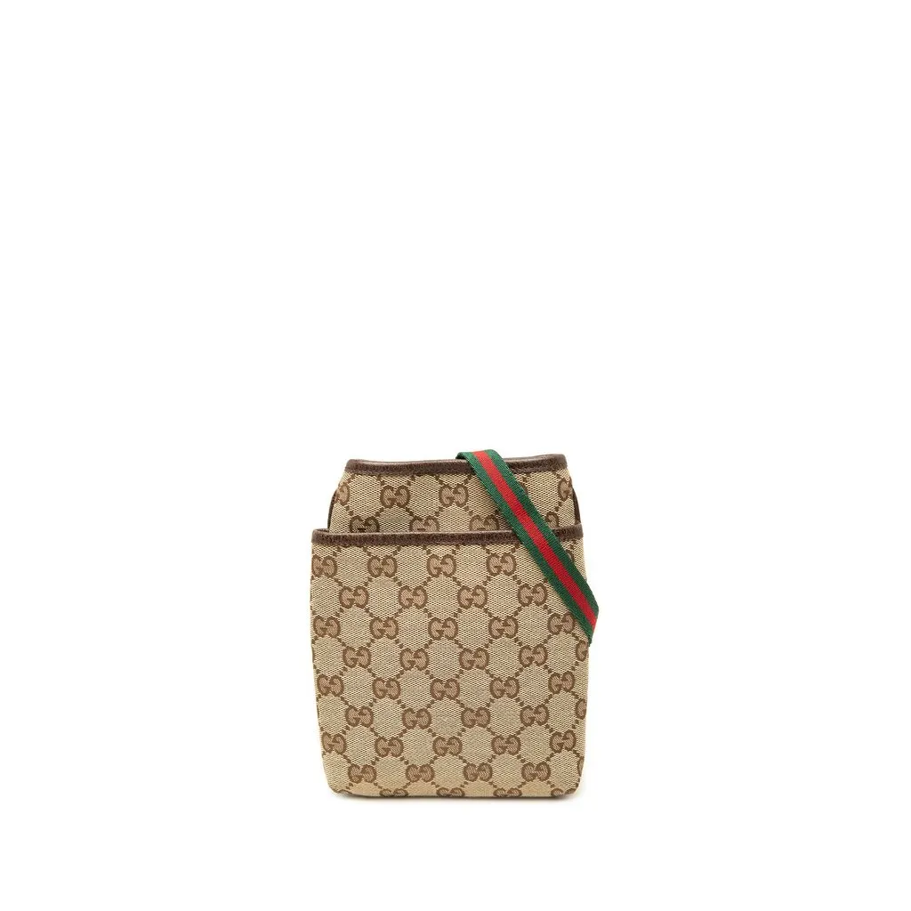 Gucci GG Canvas Web Crossbody Beige Canvas Very good - Front View