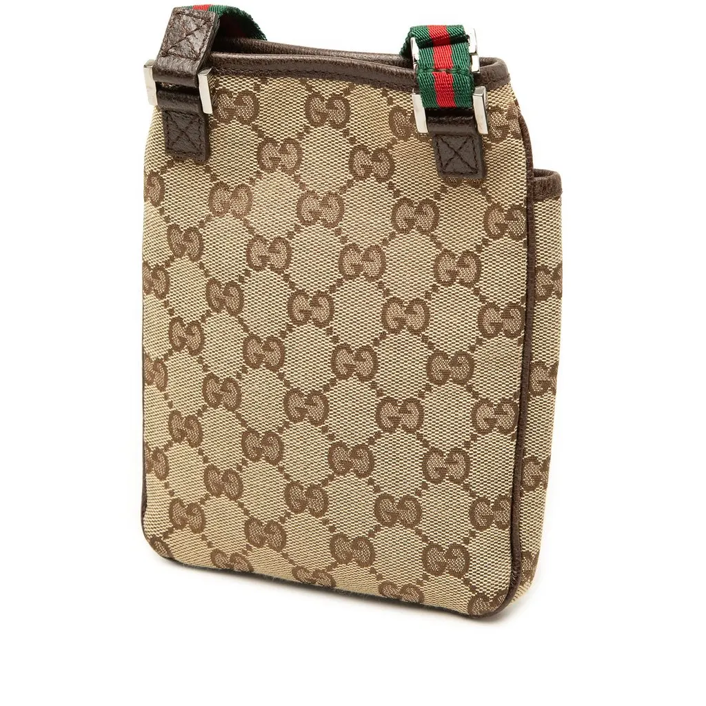 Gucci GG Canvas Web Crossbody Beige Canvas Very good - Back View