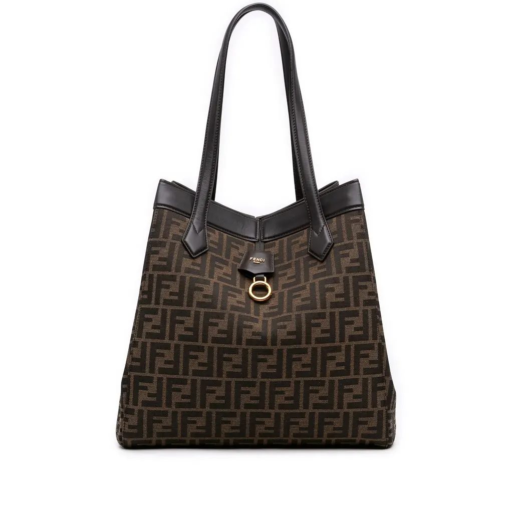Fendi Large Zucca Canvas Origami Tote Brown Very good - Front View