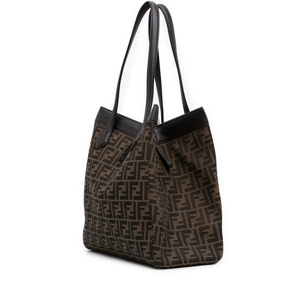 Fendi Large Zucca Canvas Origami Tote Brown Very good - Back View