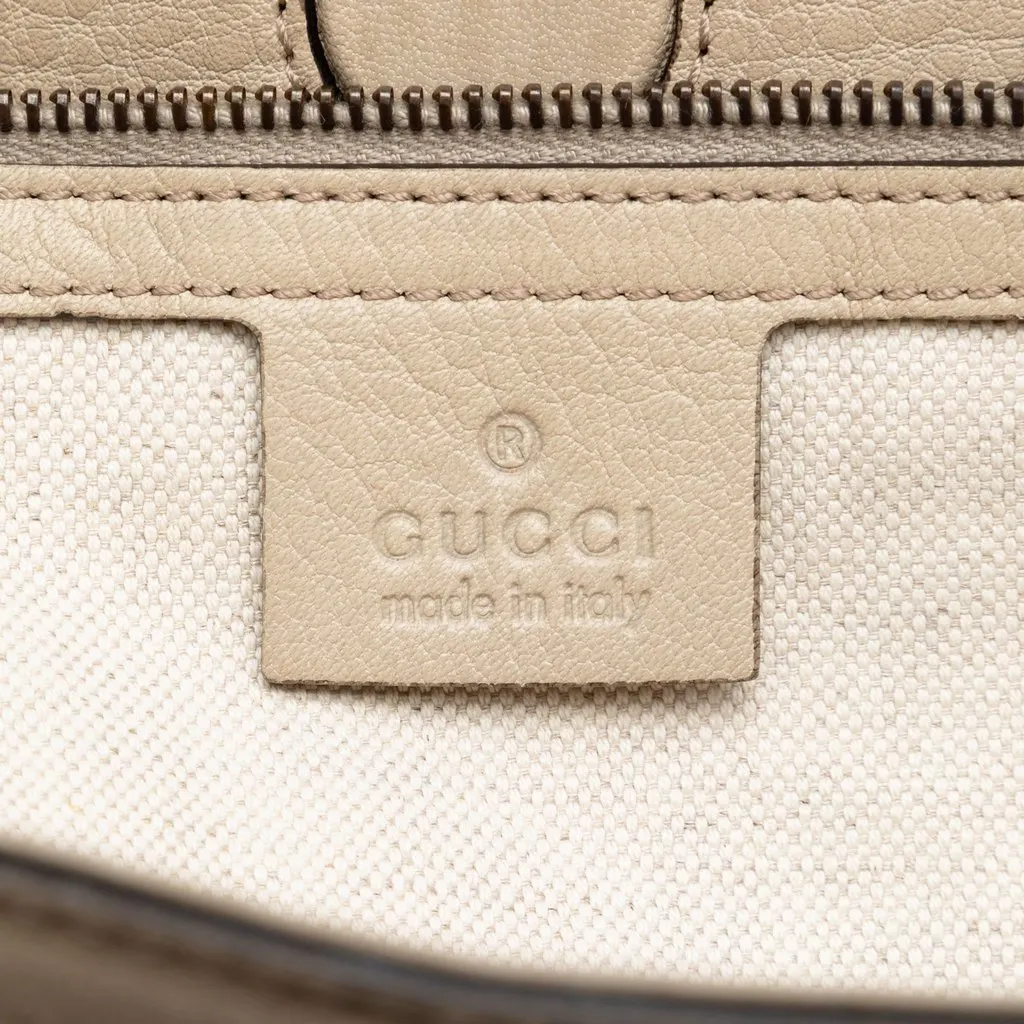 Gucci Pebbled Leather Miss GG Tote Brown Leather Very good - Box View