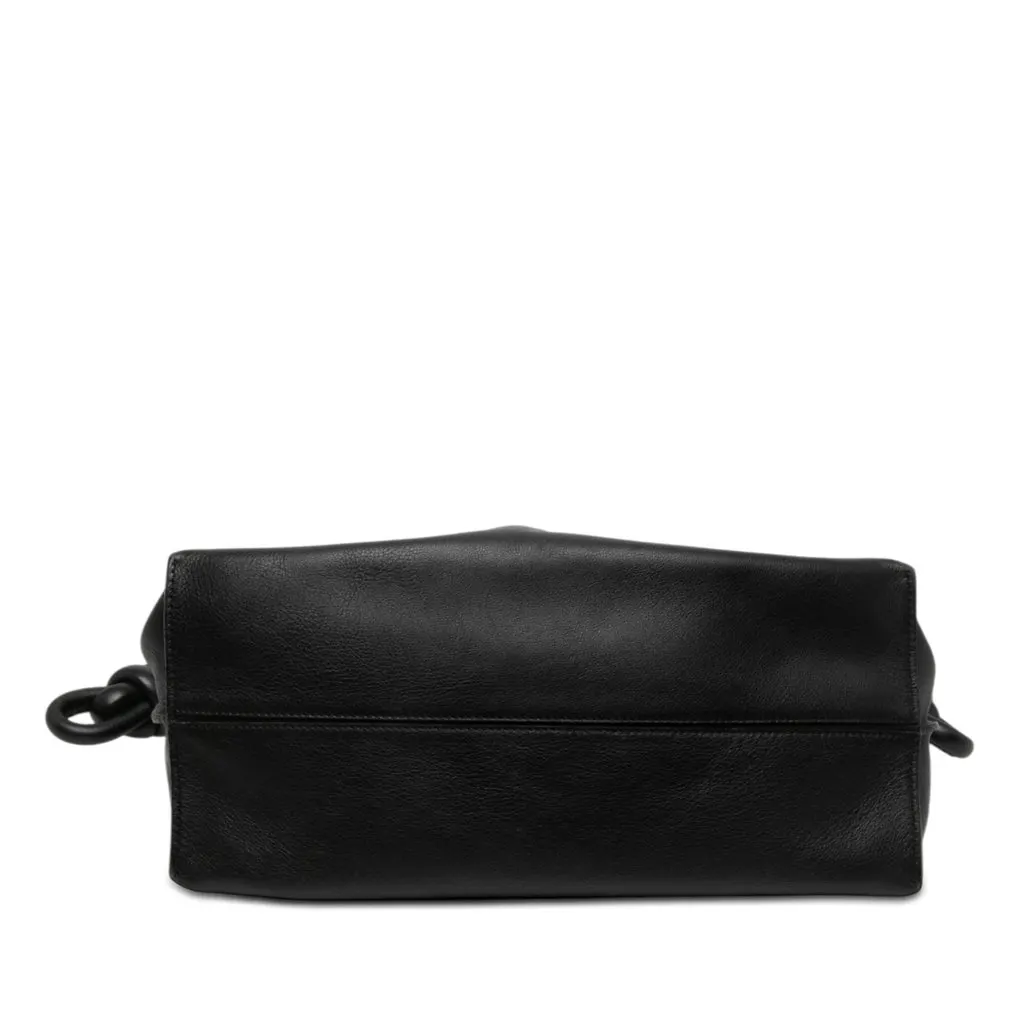 Loewe Large Calfskin Flamenco Knot Clutch Black Leather Very good - Inside View
