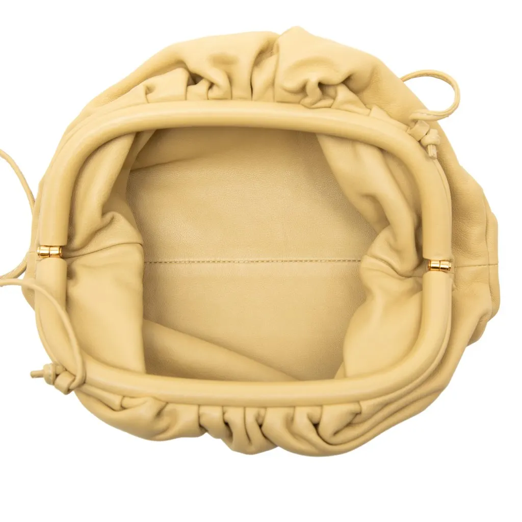 Bottega Veneta Lambskin The Mini Pouch Crossbody Yellow Leather Very good - Model View