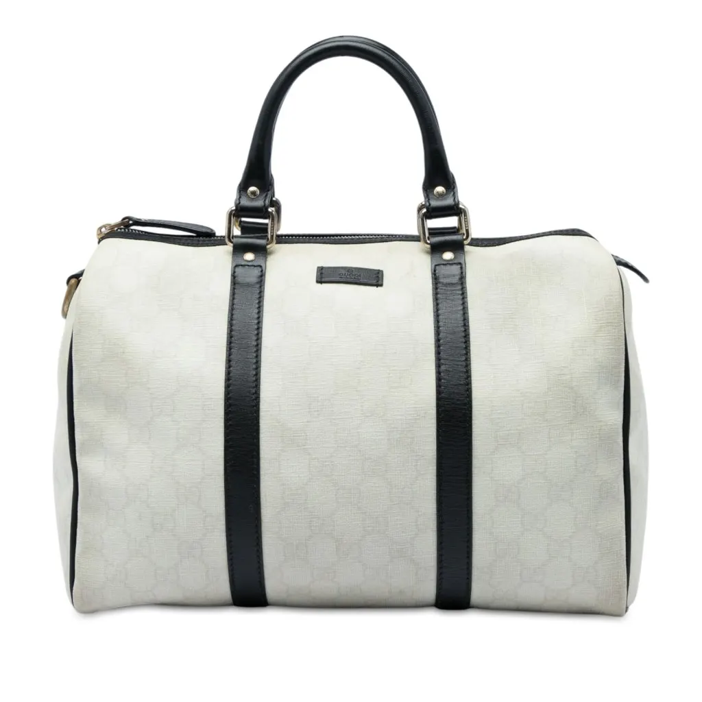 Gucci Medium GG Supreme Joy Boston Bag White Canvas Good - Front View