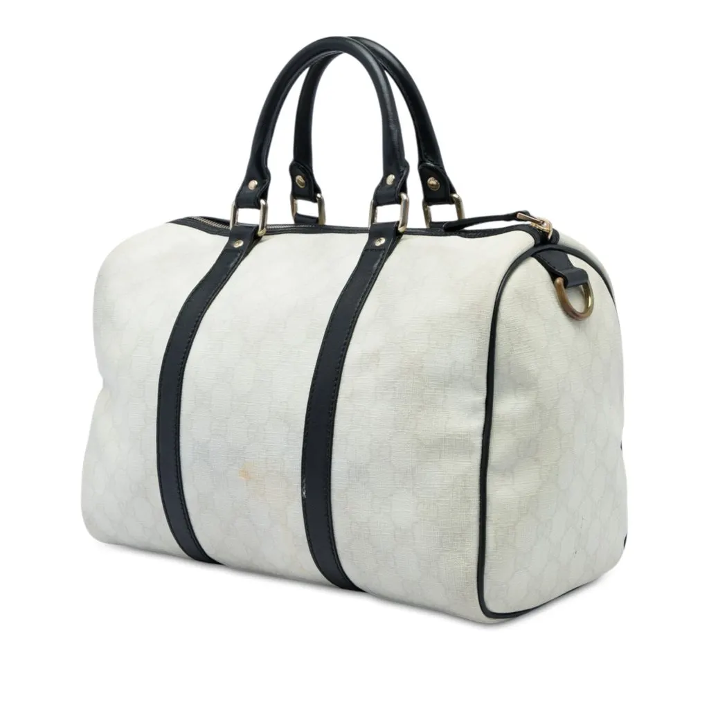 Gucci Medium GG Supreme Joy Boston Bag White Canvas Good - Back View