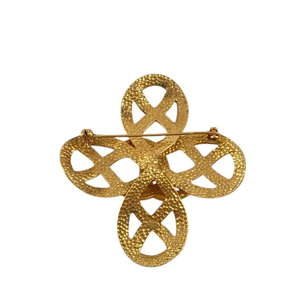 Chanel CC Gold Plated Infinity Brooch Gold Metal Good - Back View
