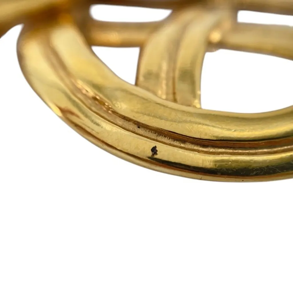 Chanel CC Gold Plated Infinity Brooch Gold Metal Good - Model View