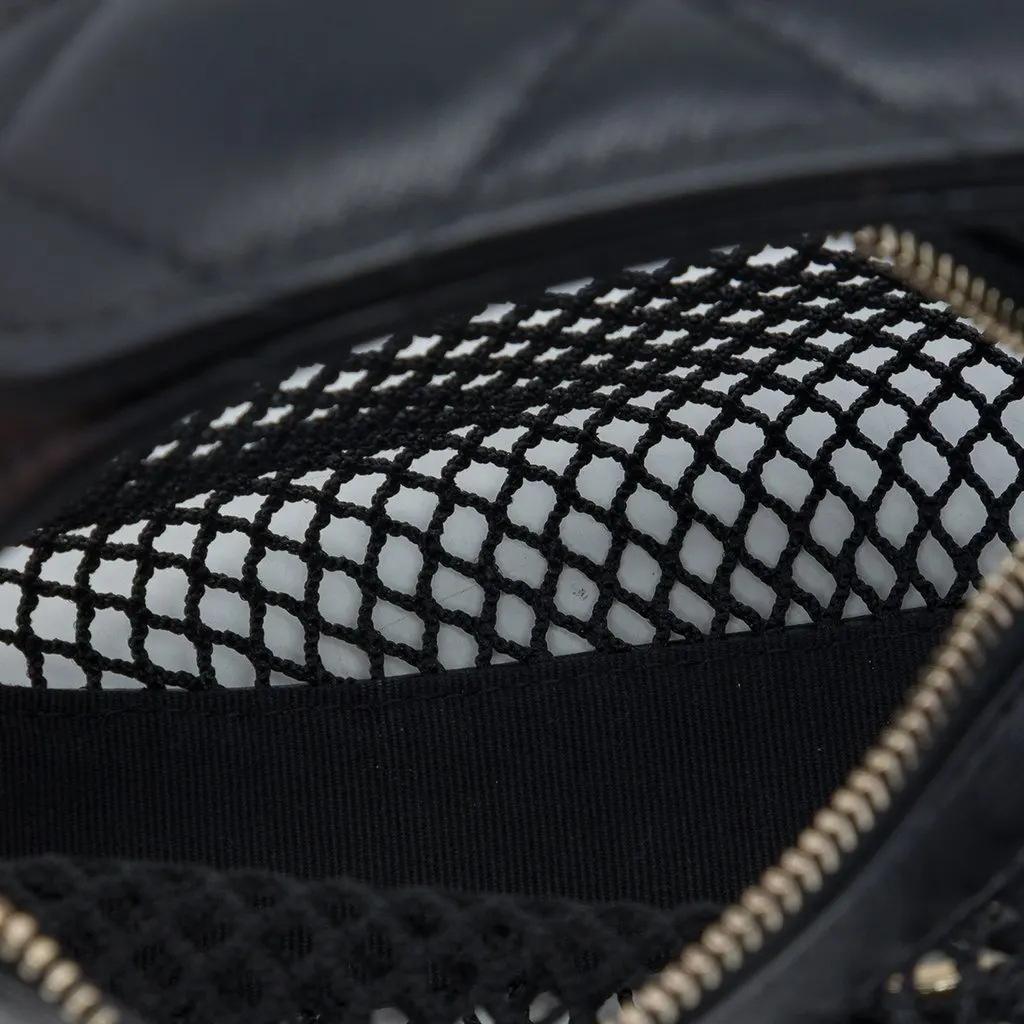 Chanel Mini CC Mesh and Quilted Lambskin Hobo Pouch Black Good - Model View