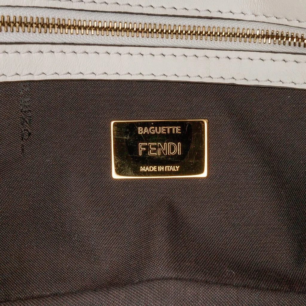 Fendi Zucca Glazed Fabric Cage Baguette Satchel Brown Very good - Box View