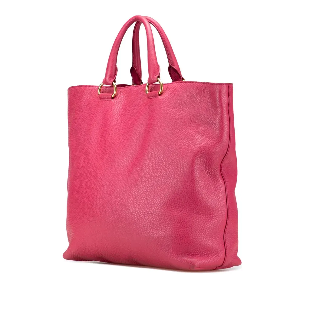 Prada Vitello Daino Open Convertible Tote Pink Leather Very good - Back View