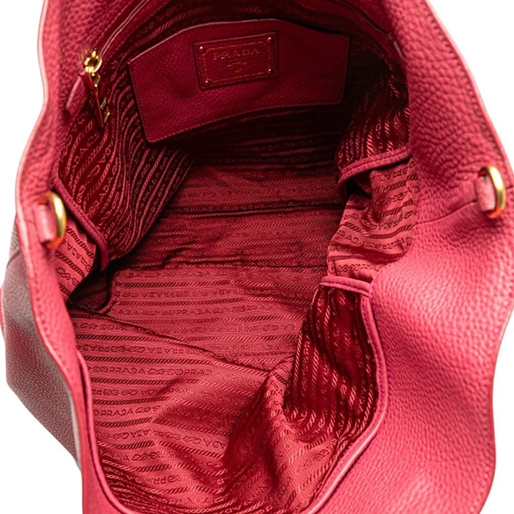 Prada Vitello Daino Open Convertible Tote Pink Leather Very good - Model View