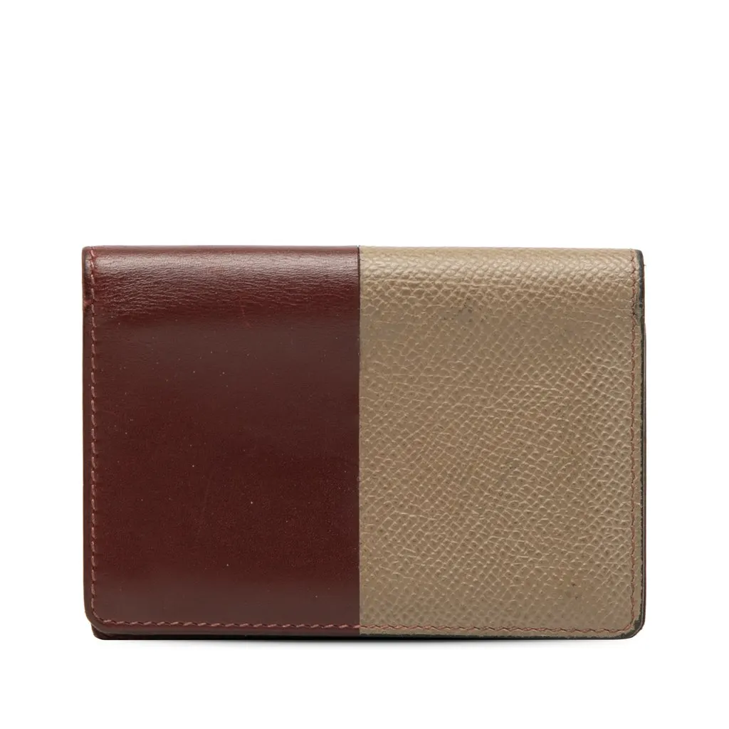 Hermès Bicolor Epsom and Chamonix Manhattan Card Case Red Leather Very good - Front View