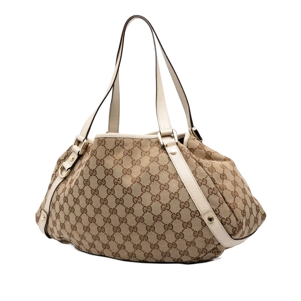 Gucci GG Canvas Abbey D Ring Tote Beige Canvas Good - Back View