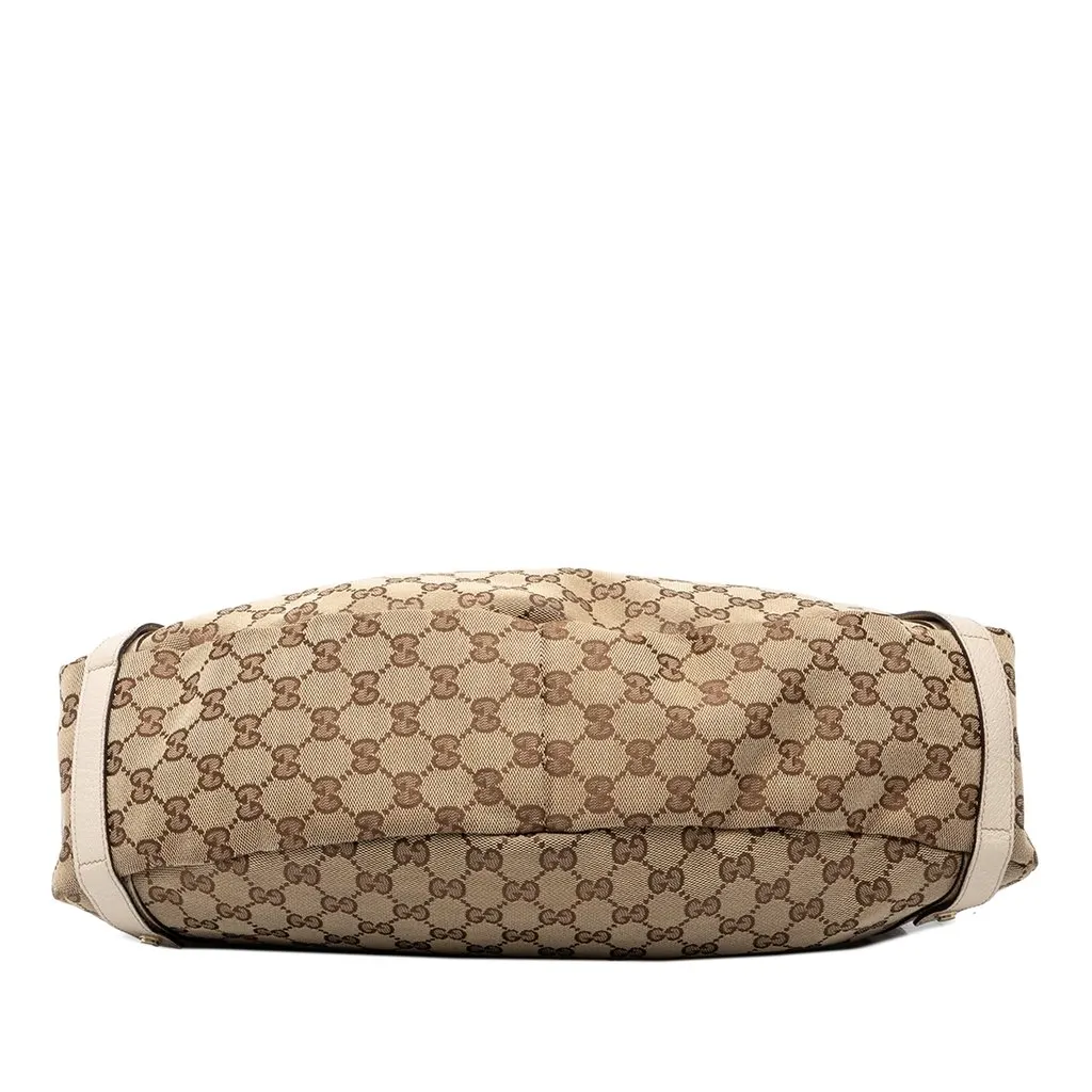 Gucci GG Canvas Abbey D Ring Tote Beige Canvas Good - Inside View