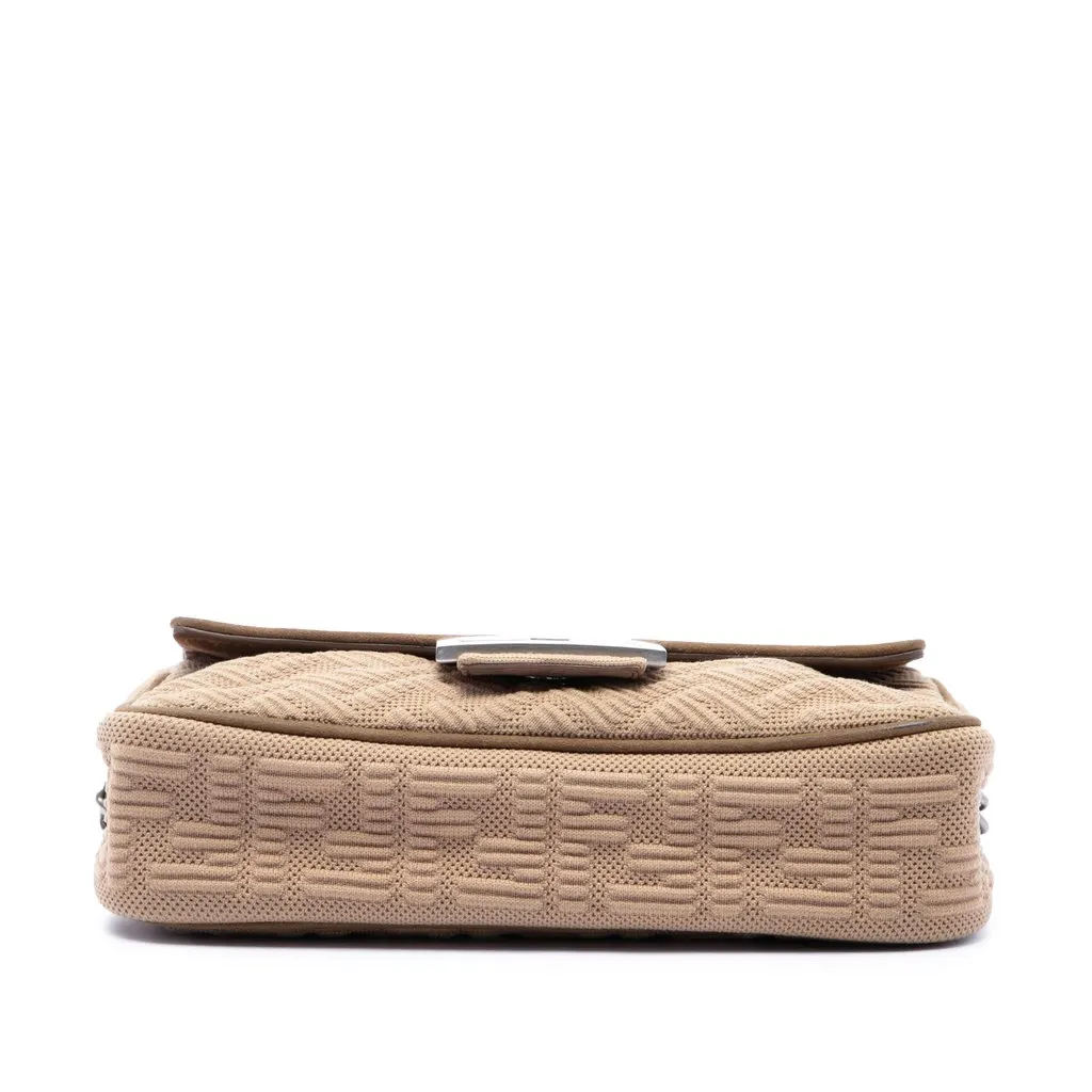 Fendi Zucca Embossed Technical Fabric Chain Midi Baguette Beige Polyamide Very good - Inside View