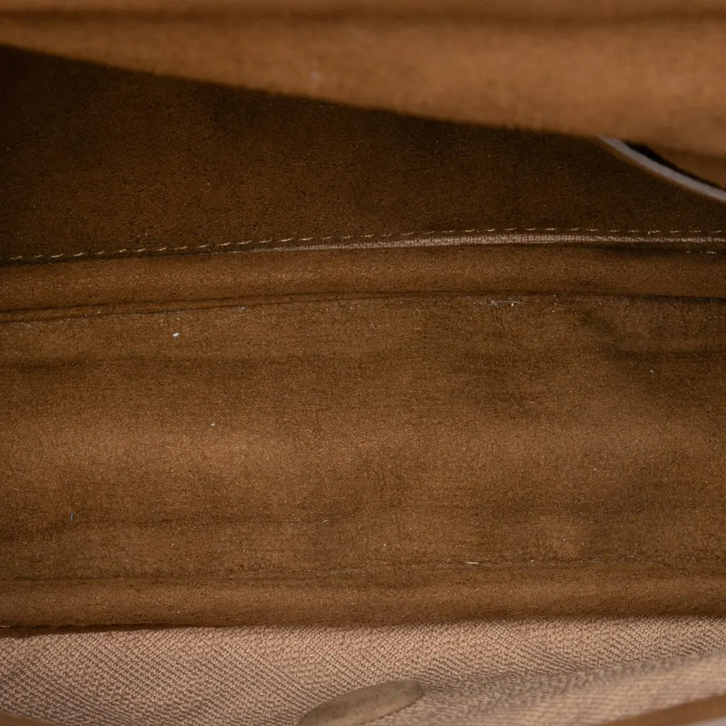 Fendi Zucca Embossed Technical Fabric Chain Midi Baguette Beige Polyamide Very good - Model View