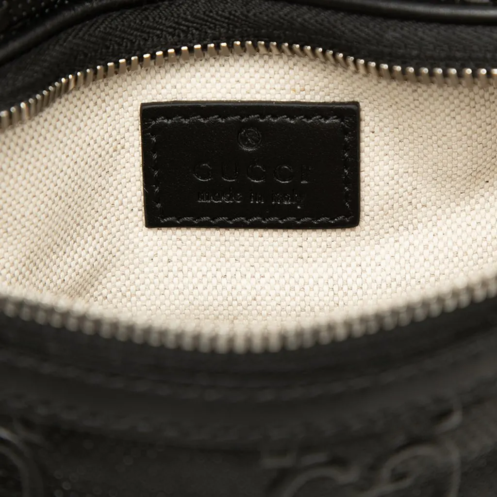 Gucci GG Embossed Perforated Leather Belt Bag Black Leather Very good - Box View
