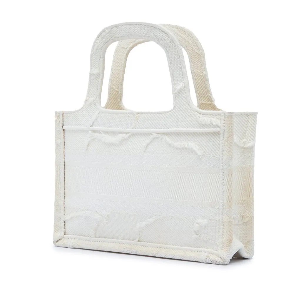 Dior Mini Embroidered Canvas Camouflage Book Tote White Very good - Back View