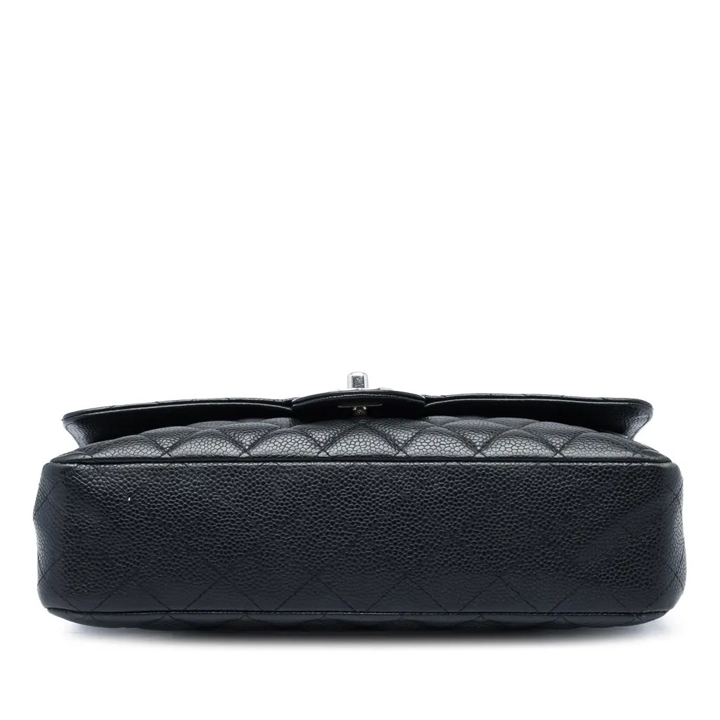 Chanel Medium Classic Caviar Double Flap Black Leather Very good - Inside View