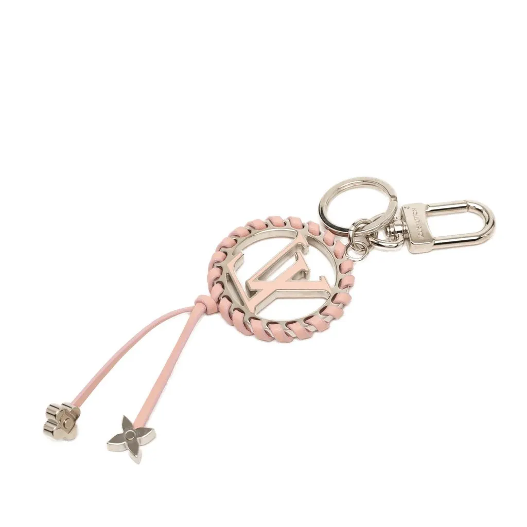 Louis Vuitton Brass Lambskin and Enamel Very Bag Charm and Key Holder Silver Metal Very good - Back View