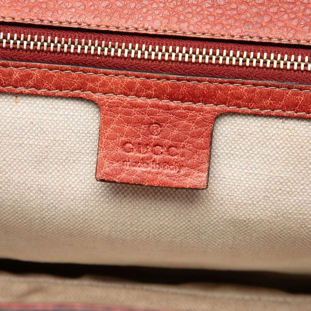 Gucci Medium Leather New Bamboo Satchel Red Leather Very good - Box View
