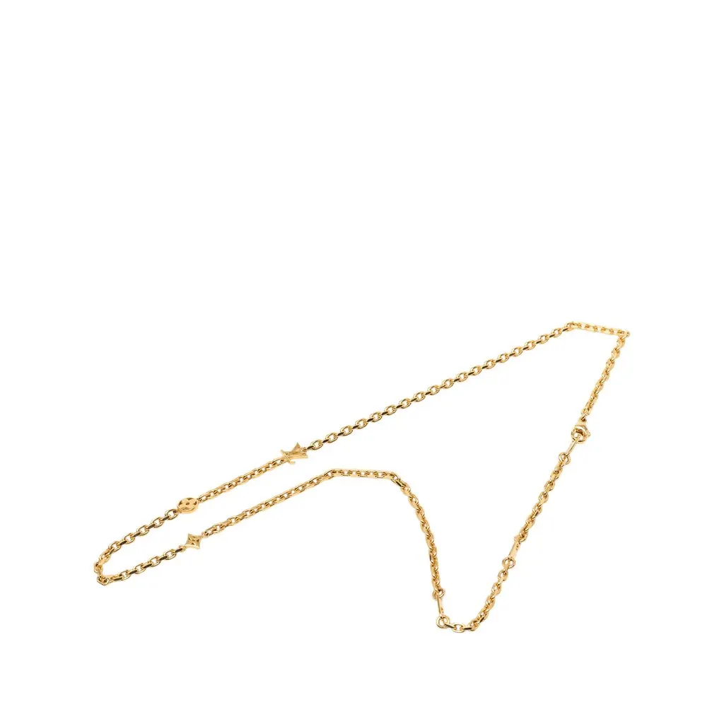 Louis Vuitton Gold Plated LV Yours Chain Necklace Gold Metal Very good - Front View