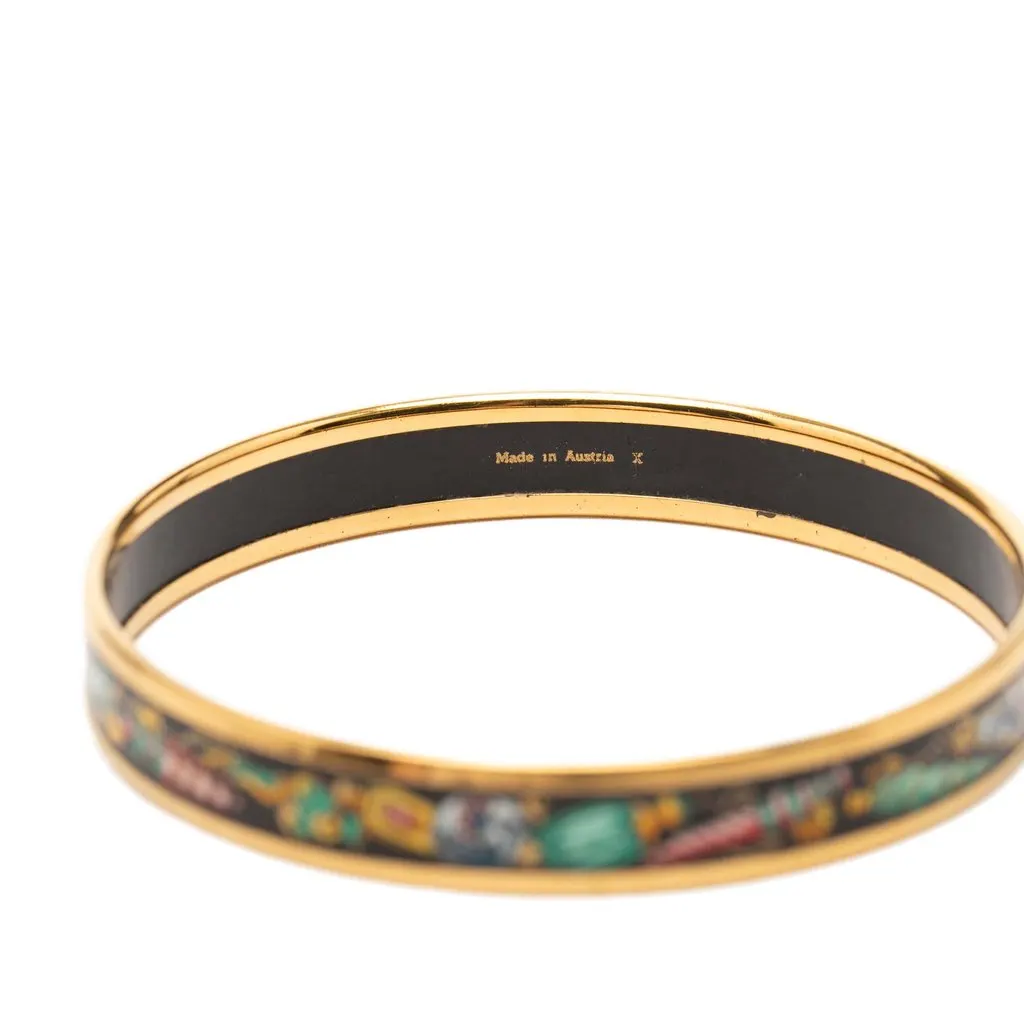 Hermès Narrow Qu Importe le Flacon Enamel Bangle 62 Black Very good - Model View