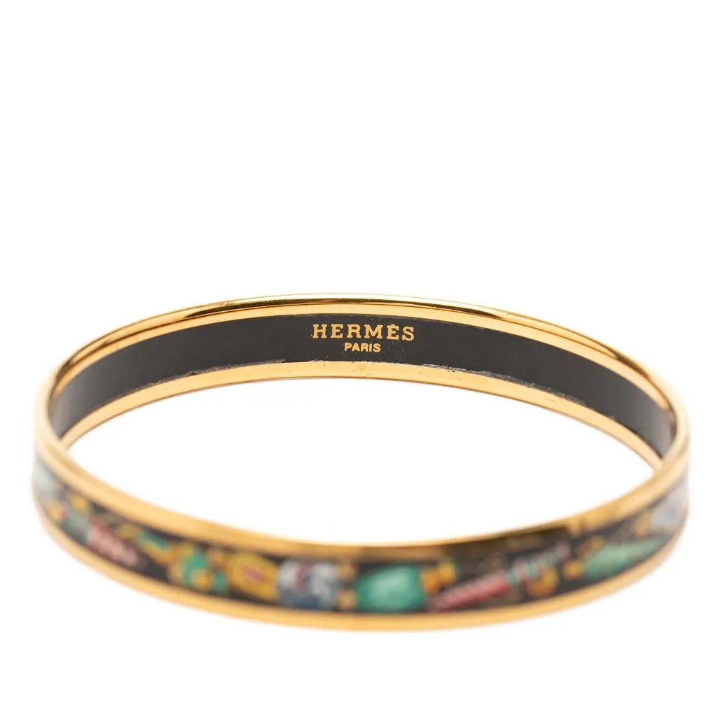 Hermès Narrow Qu Importe le Flacon Enamel Bangle 62 Black Very good - Box View