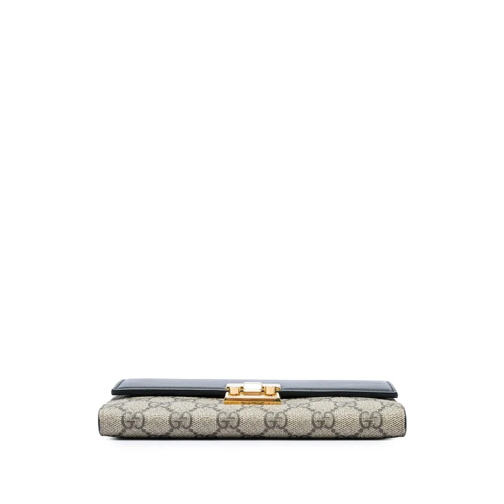 Gucci GG Supreme Padlock Wallet On Chain Beige Canvas Good - Inside View