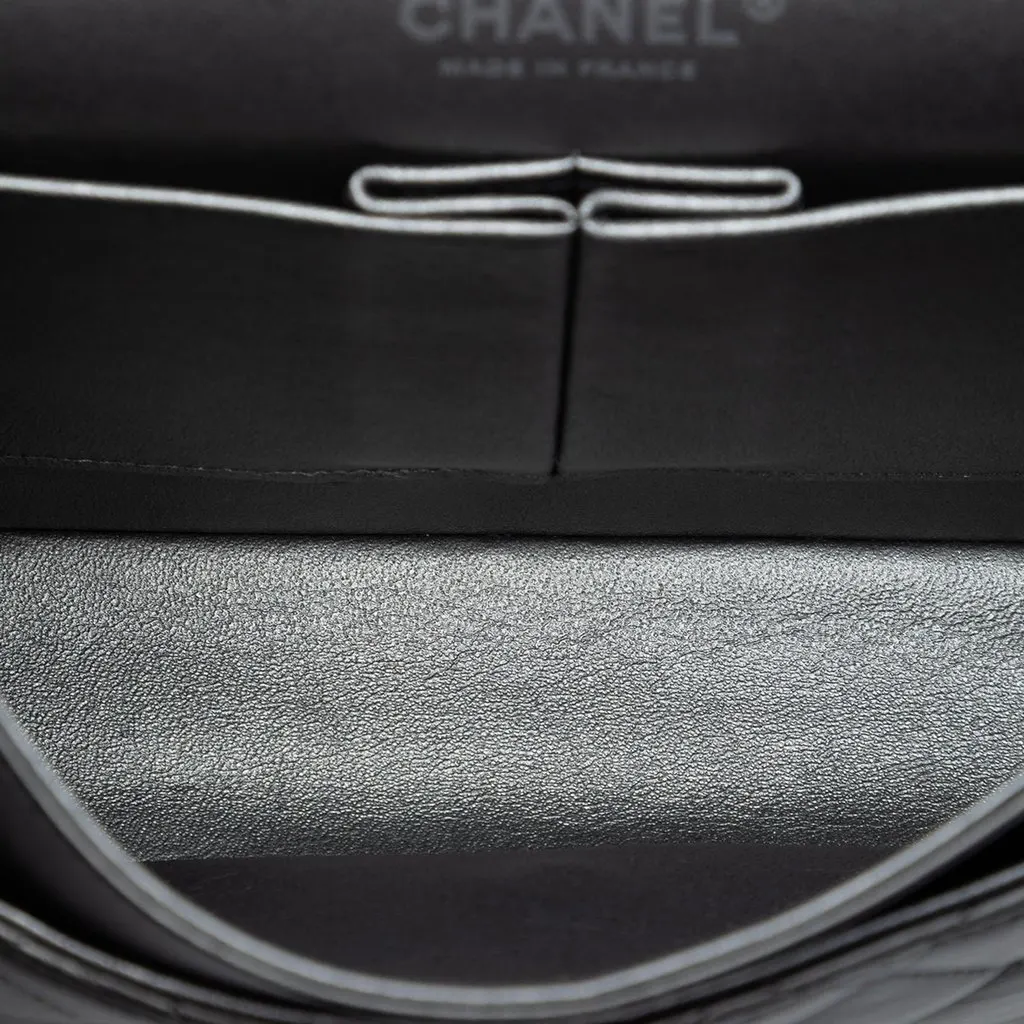 Chanel Medium Classic Lambskin So Black Double Flap Black Leather Very good - Model View