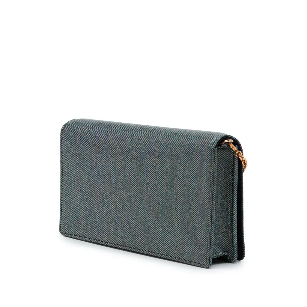 Dior Coated Canvas Houndstooth Wallet on Chain MultiColor Canvas Very good - Back View
