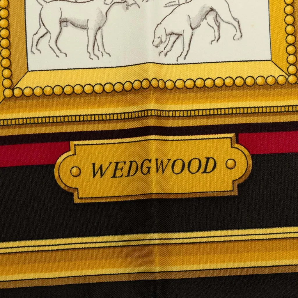 Hermès Wedgwood Silk Scarf 90 Red Silk Never worn - Back View