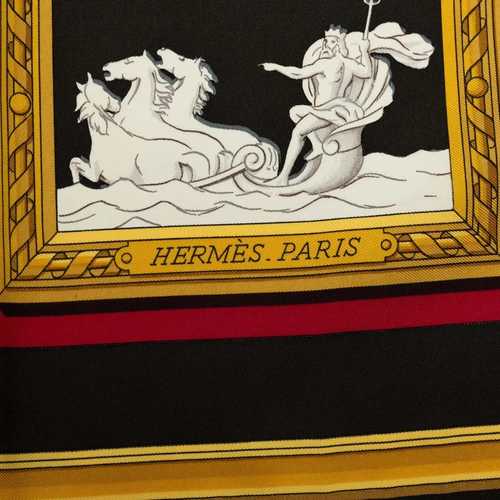 Hermès Wedgwood Silk Scarf 90 Red Silk Never worn - Inside View