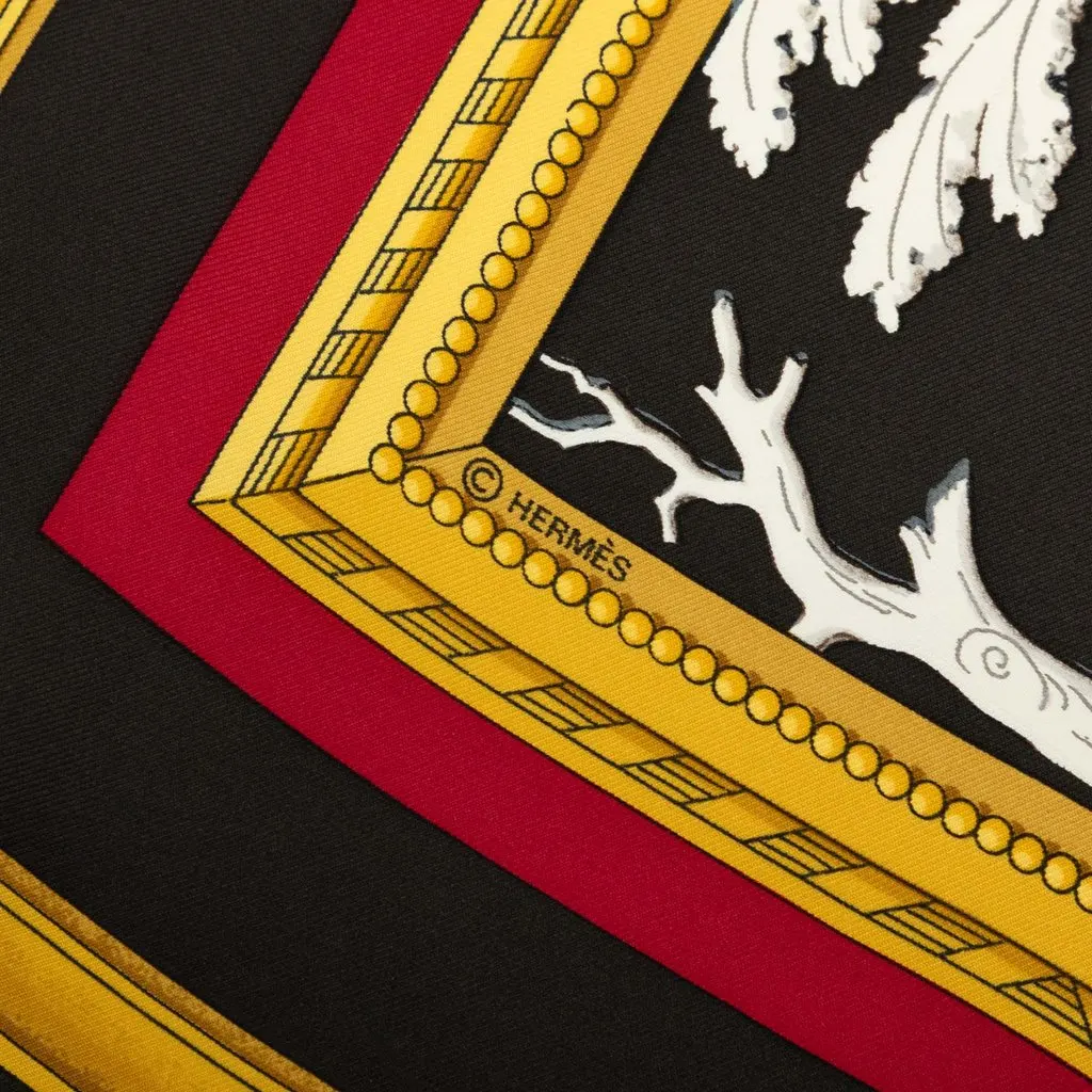 Hermès Wedgwood Silk Scarf 90 Red Silk Never worn - Box View