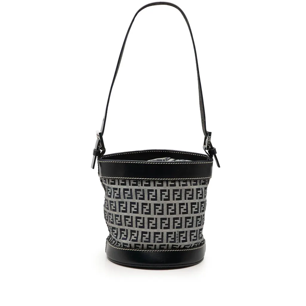 Fendi Zucchino Canvas Bucket Bag MultiColor Very good - Front View