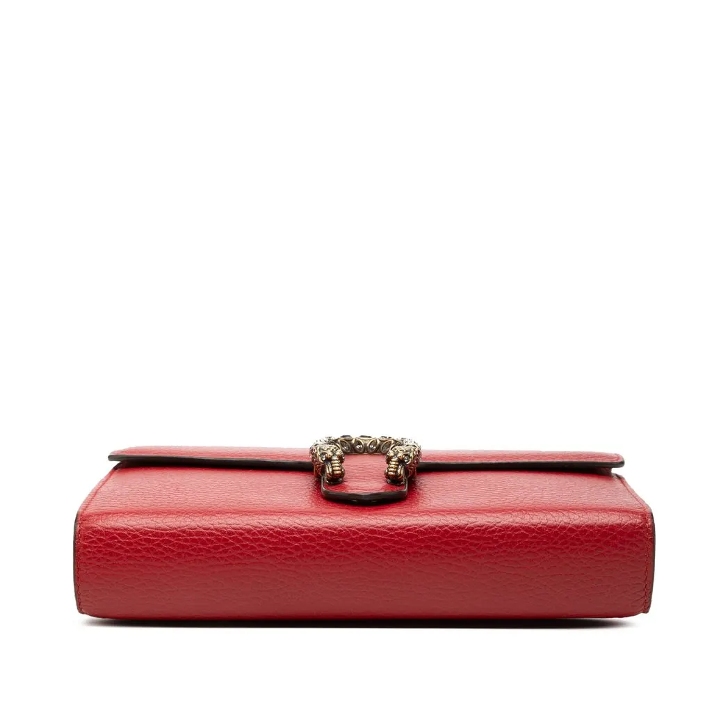 Gucci Calfskin Dionysus Wallet on Chain Red Leather Very good - Inside View