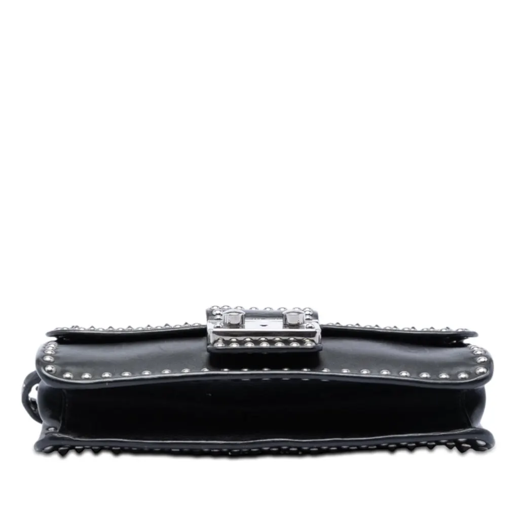 Miu Miu Studded Leather Push Lock Crossbody Black Leather Very good - Inside View