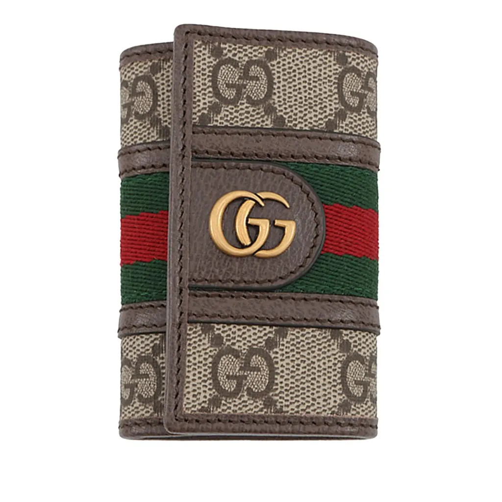 Gucci GG Supreme Web Ophidia Key Case Beige Very good - Front View